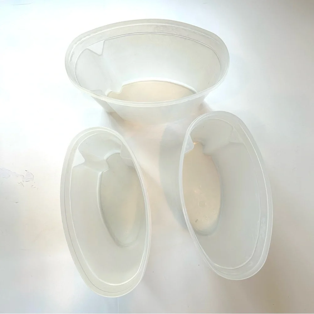 Lot (3) Vintage Rubbermaid Servin Saver 11”H Cereal Keeper #5 Flip Top L…